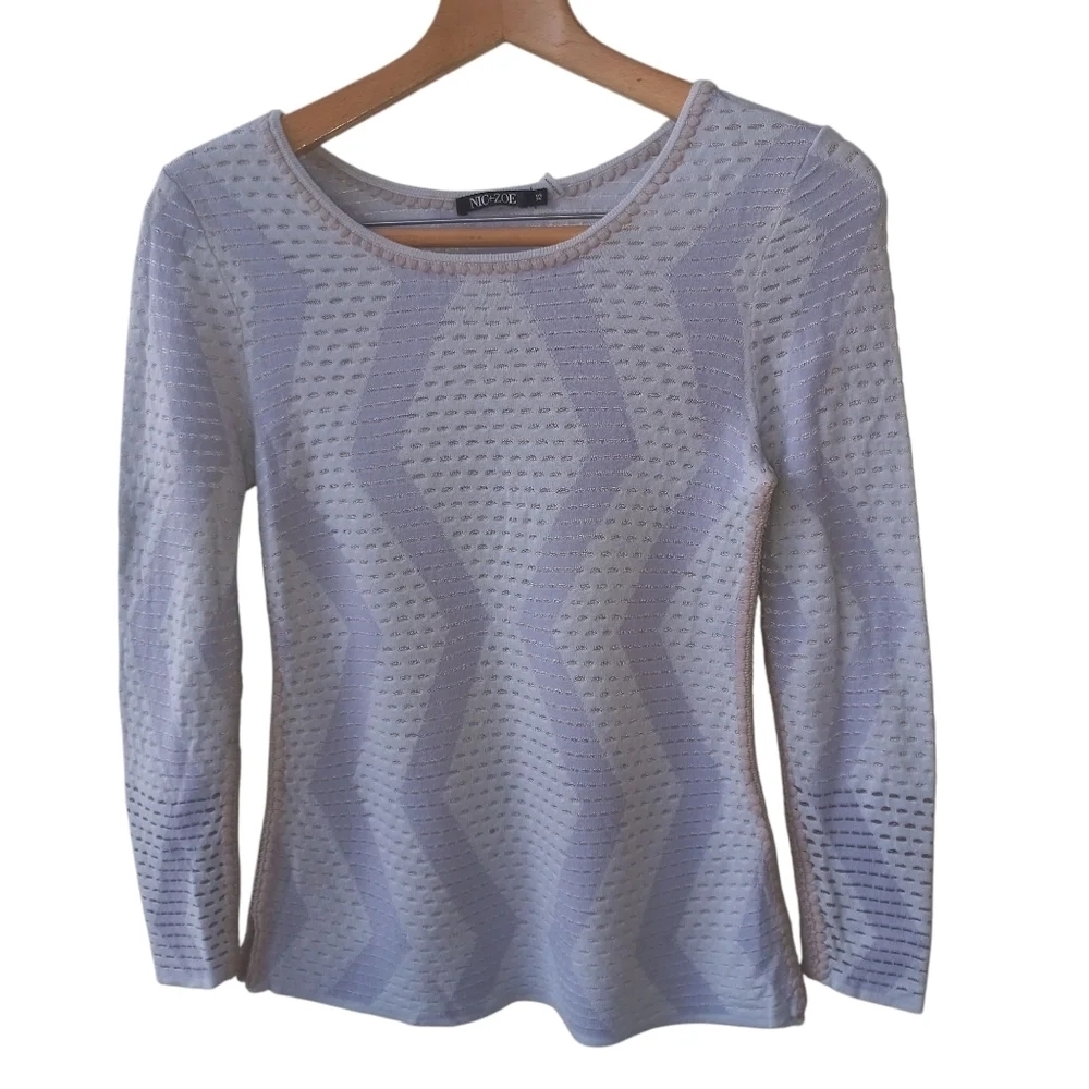 Nic+Zoe Women's Light GrayBlue Sweater Size XS US